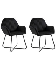 Chaises à manger lot de 2 Noir Velours | Mobilier & Déco