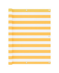 Écran de balcon Blanc et jaune 120x600 cm Tissu Oxford | Mobilier & Déco
