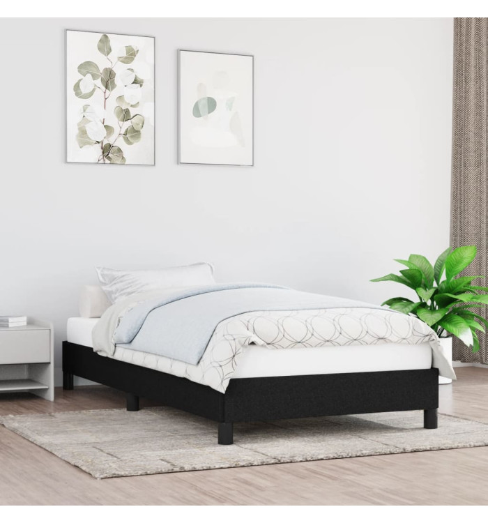 Cadre de lit sans matelas noir 80x200 cm tissu | Mobilier & Déco