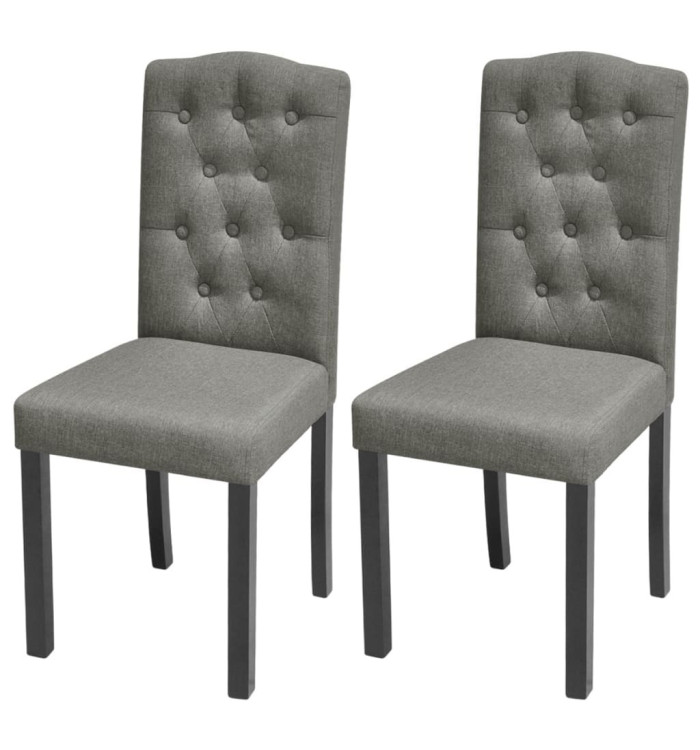 Chaises à manger lot de 2 gris tissu | Mobilier & Déco