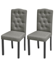 Chaises à manger lot de 2 gris tissu | Mobilier & Déco