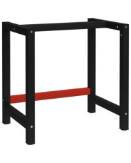 Cadre de banc de travail Métal 80x57x79 cm Noir et rouge | Mobilier & Déco