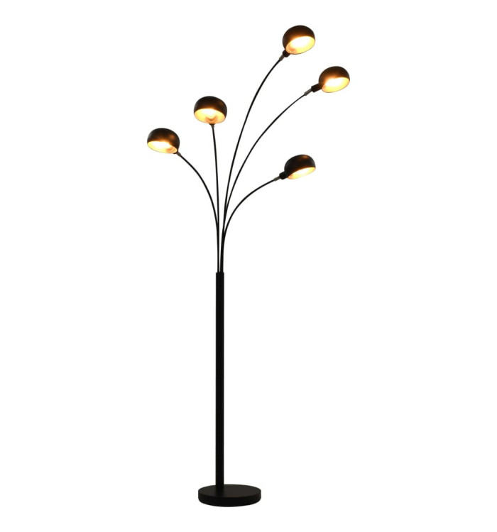 Lampadaire 200 cm 5 x E14 Noir et doré | Mobilier & Déco