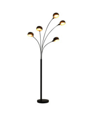 Lampadaire 200 cm 5 x E14 Noir et doré | Mobilier & Déco