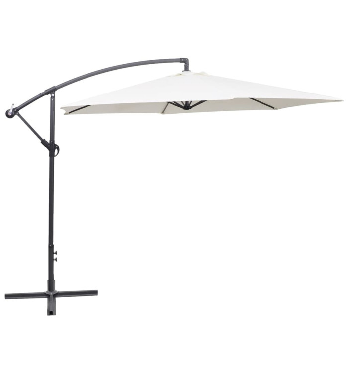 Parasol de jardin en porte-à-faux 3 m blanc sable | Mobilier & Déco