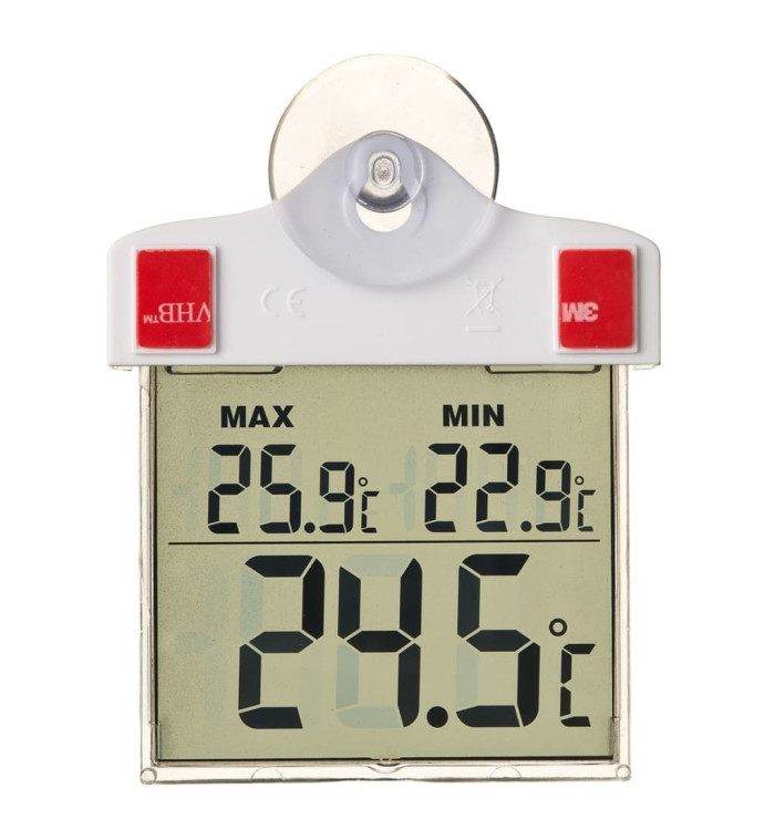 Nature Thermomètre numérique de fenêtre 13 x 10 x 3 cm | Mobilier & Déco