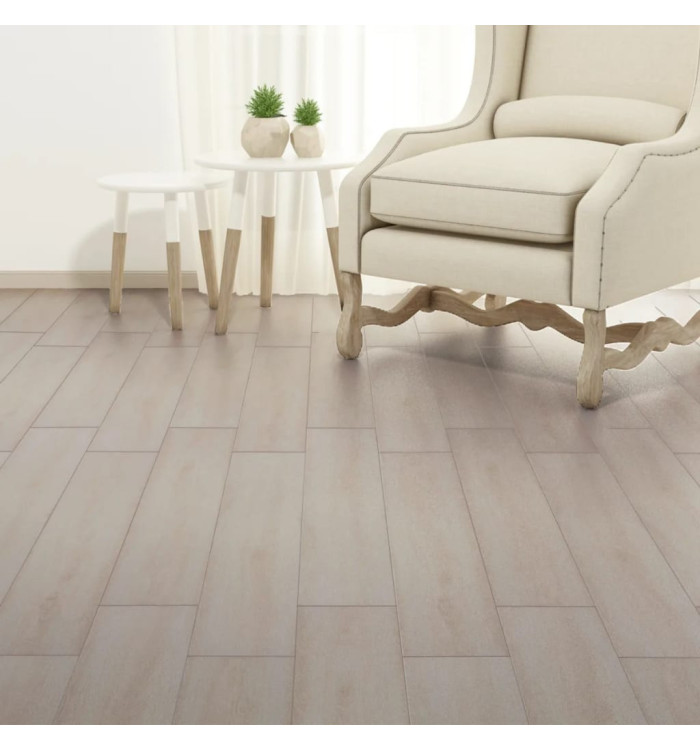 Dalles de plancher PVC autoadhésif blanc chêne classique | Mobilier & Déco