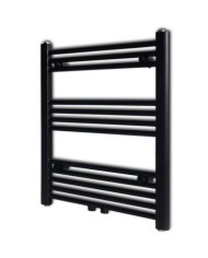 Sèche-serviettes eau chaude à rails droits noir 600x764 mm | Mobilier & Déco