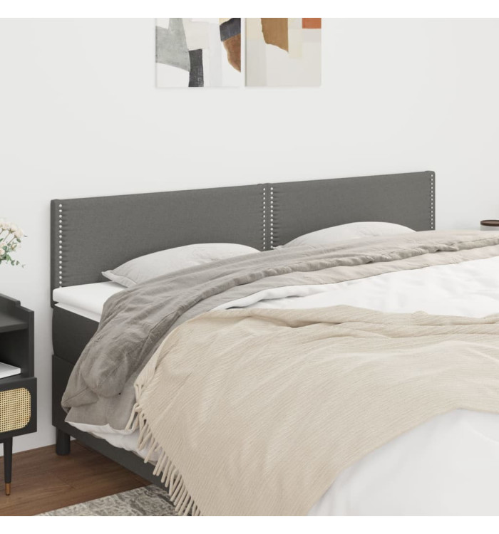 Têtes de lit 2 pcs Gris foncé 90x5x78/88 cm Tissu | Mobilier & Déco