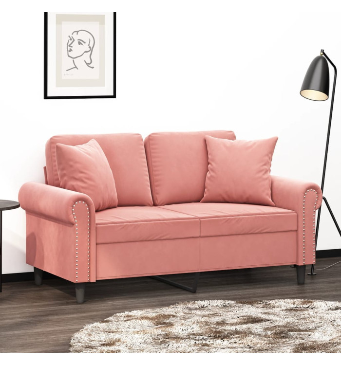 Coussins décoratifs lot de 2 Rose 40x40 cm Velours | Mobilier & Déco
