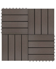 Carreaux de terrasse 22 pcs 30 x 30 cm 2 m² WPC Marron foncé | Mobilier & Déco