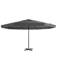 Parasol d'extérieur avec mât en aluminium 500 cm anthracite | Mobilier & Déco