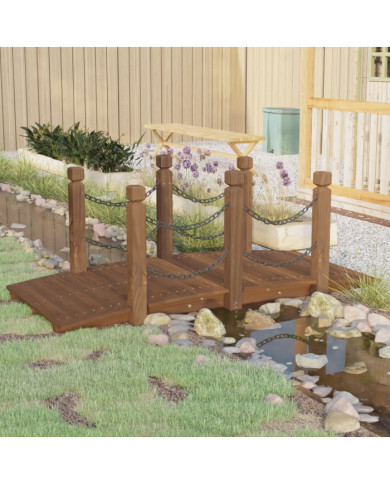 Pont de jardin avec garde-corps en chaîne bois massif épicéa | Mobilier & Déco