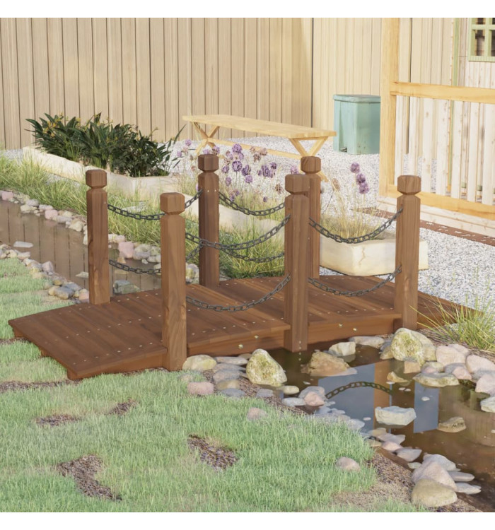 Pont de jardin avec garde-corps en chaîne bois massif épicéa | Mobilier & Déco