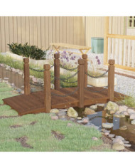 Pont de jardin avec garde-corps en chaîne bois massif épicéa | Mobilier & Déco