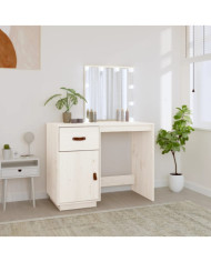 Coiffeuse avec LED Blanc 95x50x133,5 cm Bois de pin massif | Mobilier & Déco