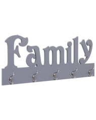 Porte-manteau mural FAMILY Gris 74x29,5 cm | Mobilier & Déco