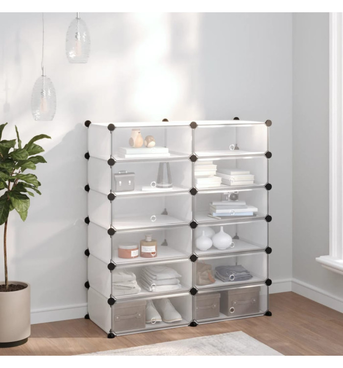 Étagère à chaussures Transparent 94,5x36,5x106 cm PP | Mobilier & Déco