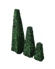Ensemble de 3 buis formés artificiels pyramidaux | Mobilier & Déco