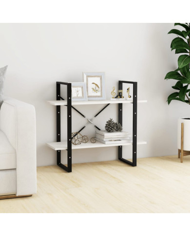 Bibliothèque à 2 niveaux Blanc 80x30x70 cm Bois de pin massif | Mobilier & Déco