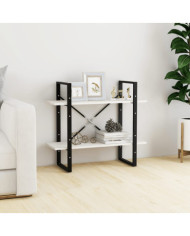 Bibliothèque à 2 niveaux Blanc 80x30x70 cm Bois de pin massif | Mobilier & Déco