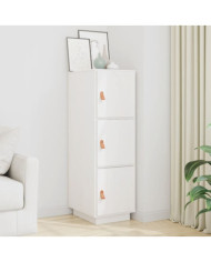 Buffet haut Blanc 34x40x108,5 cm Bois massif de pin | Mobilier & Déco