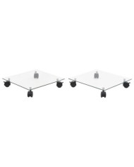 Support carré pour plantes 2 pcs Verre trempé 35 x 35 cm | Mobilier & Déco