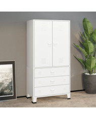 Garde-robe Blanc 90x50x180 cm Métal | Mobilier & Déco