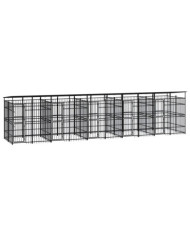 Chenil d'extérieur avec toit pour chiens Acier 18,43 m² | Mobilier & Déco