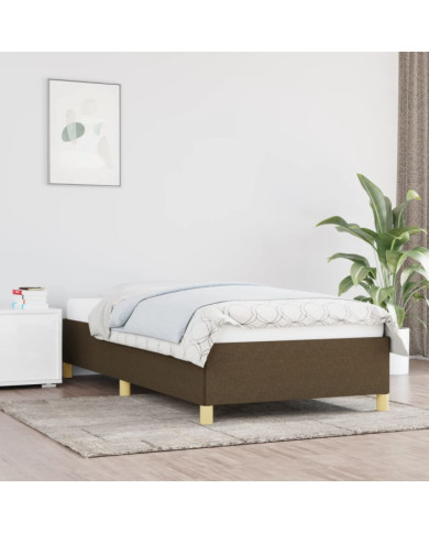 Cadre de lit sans matelas marron foncé 80x200 cm tissu | Mobilier & Déco