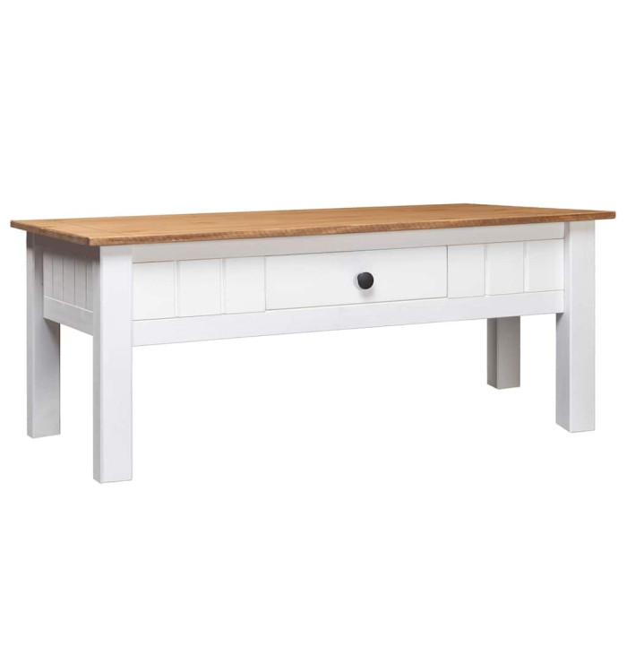 Table basse Blanc 100x60x45 cm Pin massif Assortiment Panama | Mobilier & Déco