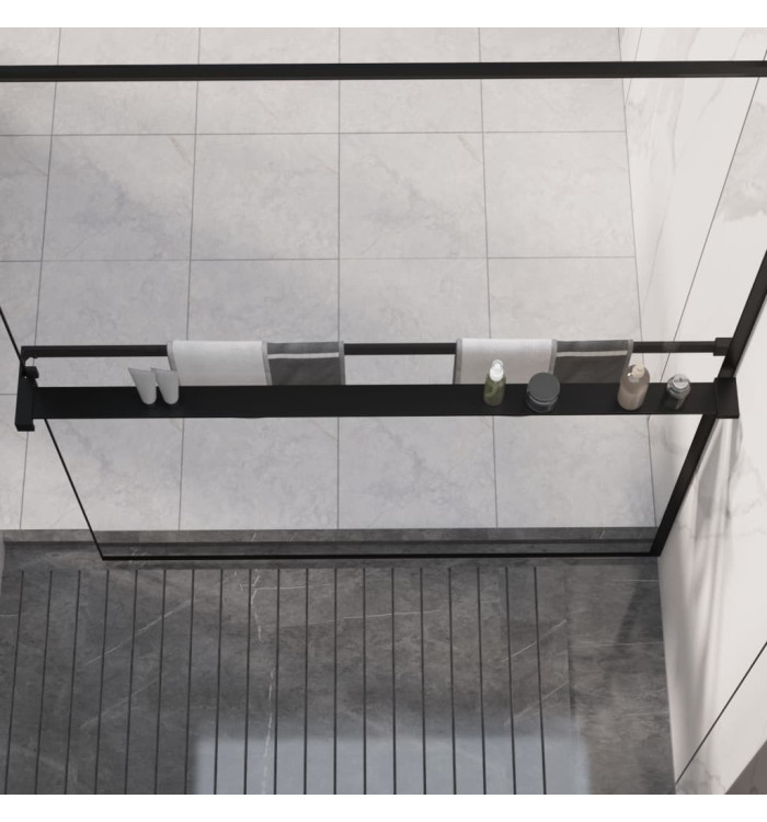 Étagère de douche de paroi de douche à l'italienne Noir 115 cm | Mobilier & Déco