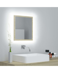 Miroir LED de salle de bain Chêne sonoma 40x8,5x37 cm Acrylique | Mobilier & Déco
