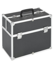 Mallette à maquillage 38x23x34 cm noir aluminium | Mobilier & Déco