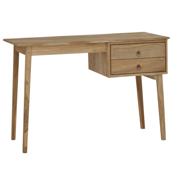 Bureau avec 2 tiroirs 110x52x75 cm Bois de teck solide | Mobilier & Déco