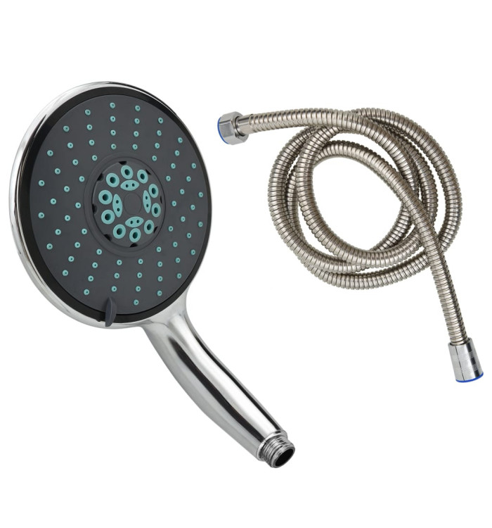 Pomme de douche multifonctionnelle à main et tuyau 1,5 m Chrome | Mobilier & Déco