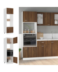 Armoire à micro-ondes "Lyon" Chêne marron 60x57x207 cm | Mobilier & Déco