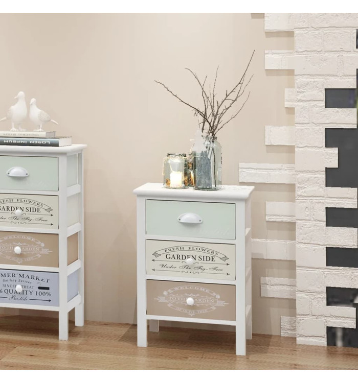 Armoire de rangement en style français 3 tiroirs Bois | Mobilier & Déco