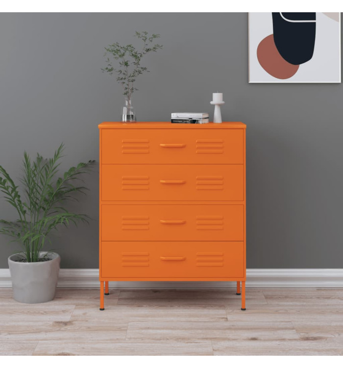 Commode Orange 80x35x101,5 cm Acier | Mobilier & Déco