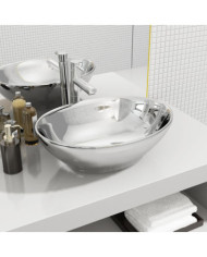 Lavabo 40 x 33 x 13,5 cm Céramique Argenté | Mobilier & Déco
