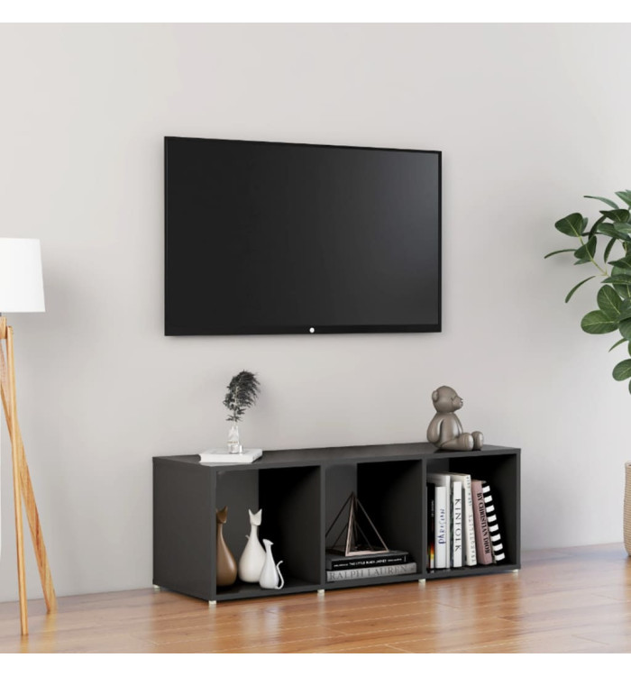 Meuble TV gris 107x35x37 cm bois d’ingénierie | Mobilier & Déco
