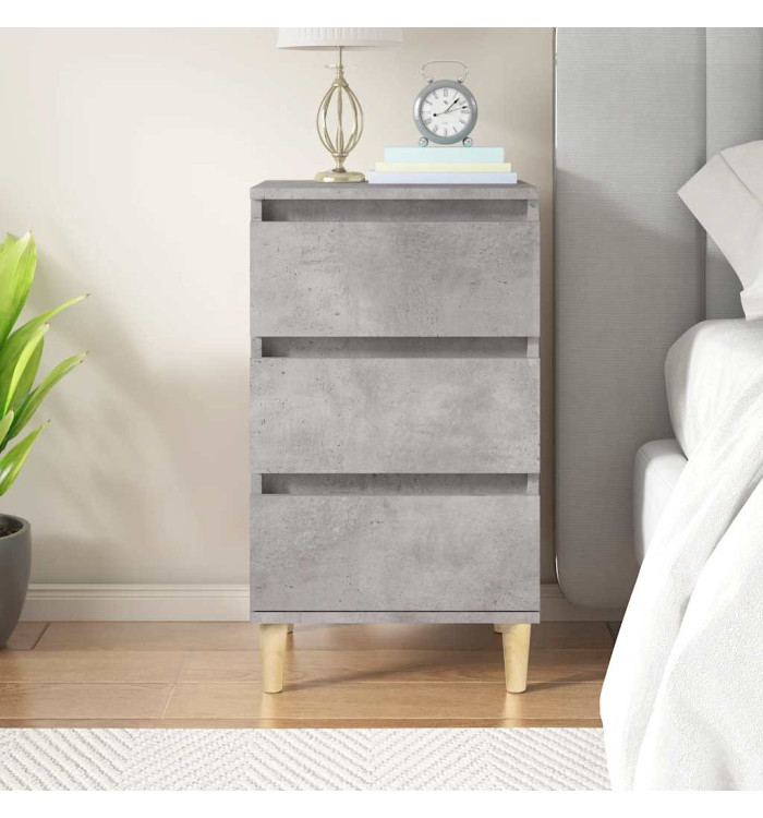 Table de chevet gris béton 40x35x70 cm bois d'ingénierie | Mobilier & Déco
