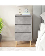 Table de chevet gris béton 40x35x70 cm bois d'ingénierie | Mobilier & Déco
