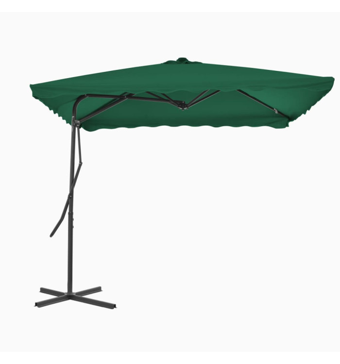 Parasol d'extérieur avec mât en acier 250x250 cm vert | Mobilier & Déco