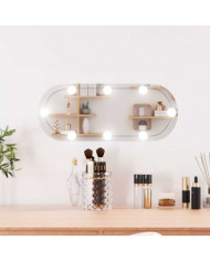 Miroir mural avec lumières LED 20x50 cm verre ovale | Mobilier & Déco