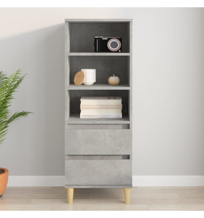 Buffet haut Gris béton 40x36x110 cm Bois d'ingénierie | Mobilier & Déco