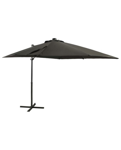 Parasol de jardin en porte-à-faux avec mât et lumières LED | Mobilier & Déco
