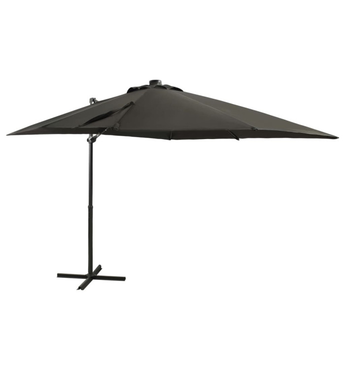 Parasol de jardin en porte-à-faux avec mât et lumières LED | Mobilier & Déco