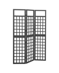 Cloison de séparation à 3 panneaux Bois de pin Noir 121x180 cm | Mobilier & Déco