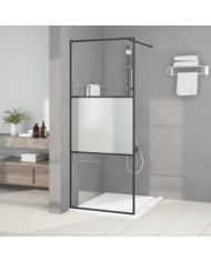Paroi de douche Noir 80x195 cm Verre ESG demi-dépoli | Mobilier & Déco